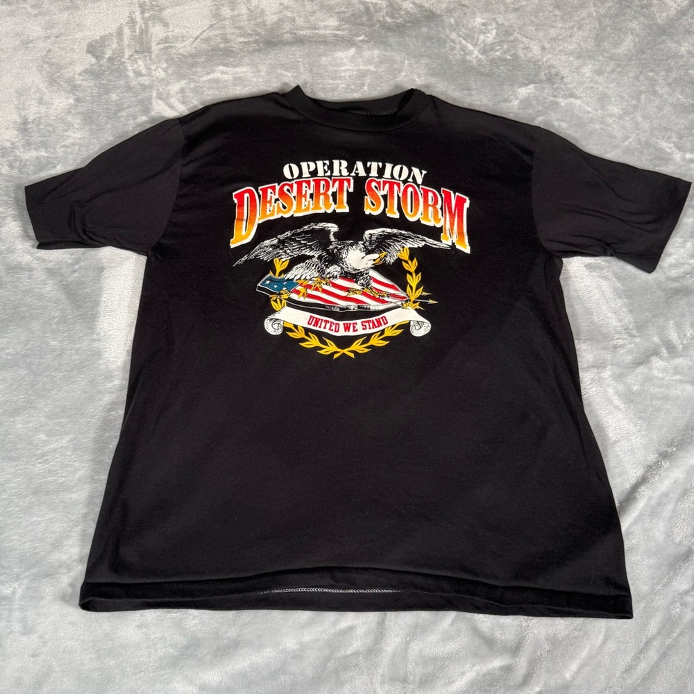 Vintage Operation Desert Storm Military T Shirt Mens L Made In USA 90s - Picture 2 of 8
